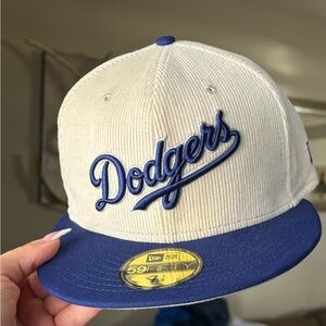 Corduroy Ivory LA dodgers Fitted